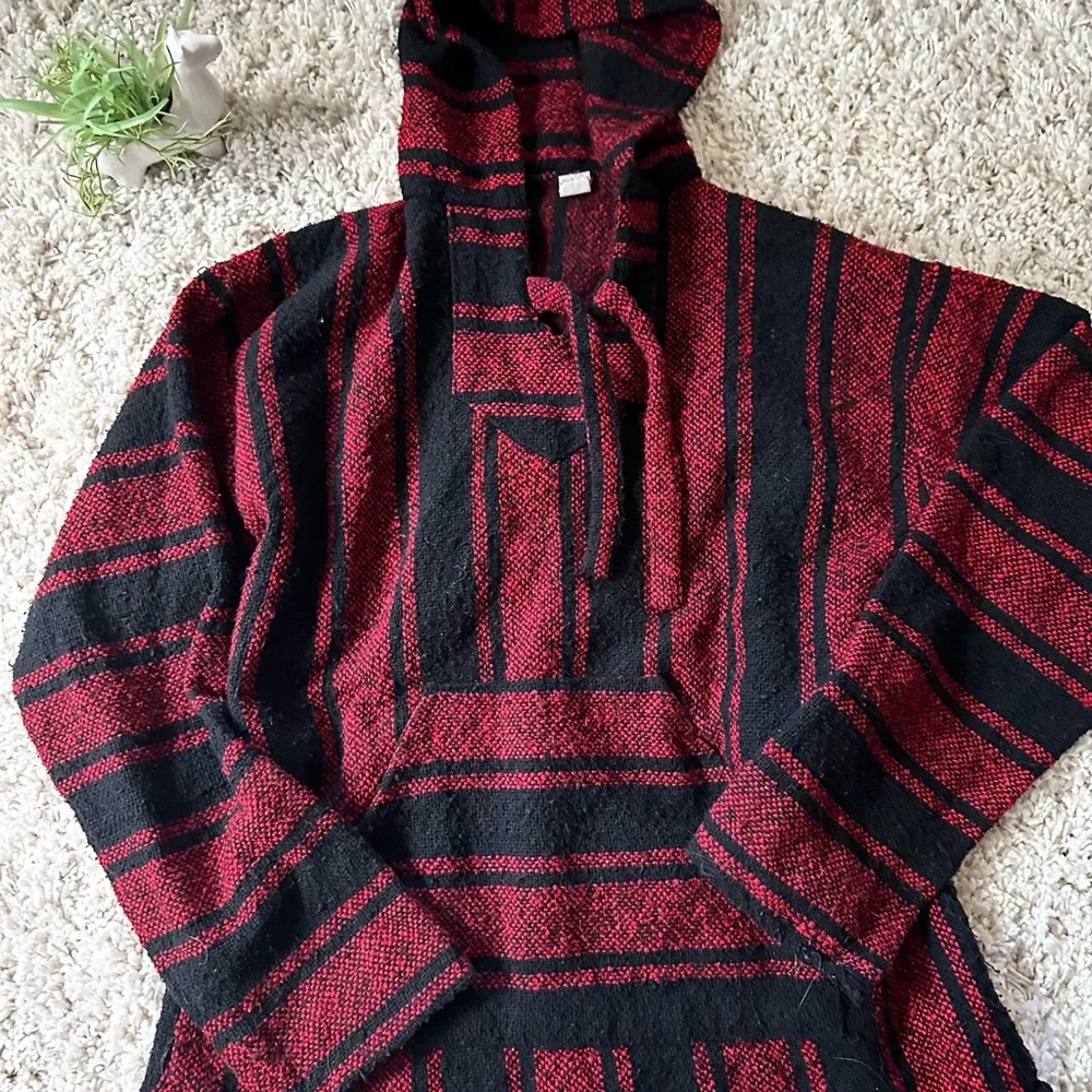 Men’s Molina hippie XL, tribal, knitted, black, red Indiebohemian long h… - Picture 2 of 4